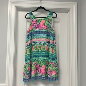 Lilly Pulitzer Placed Floral Dress with Tassel Back